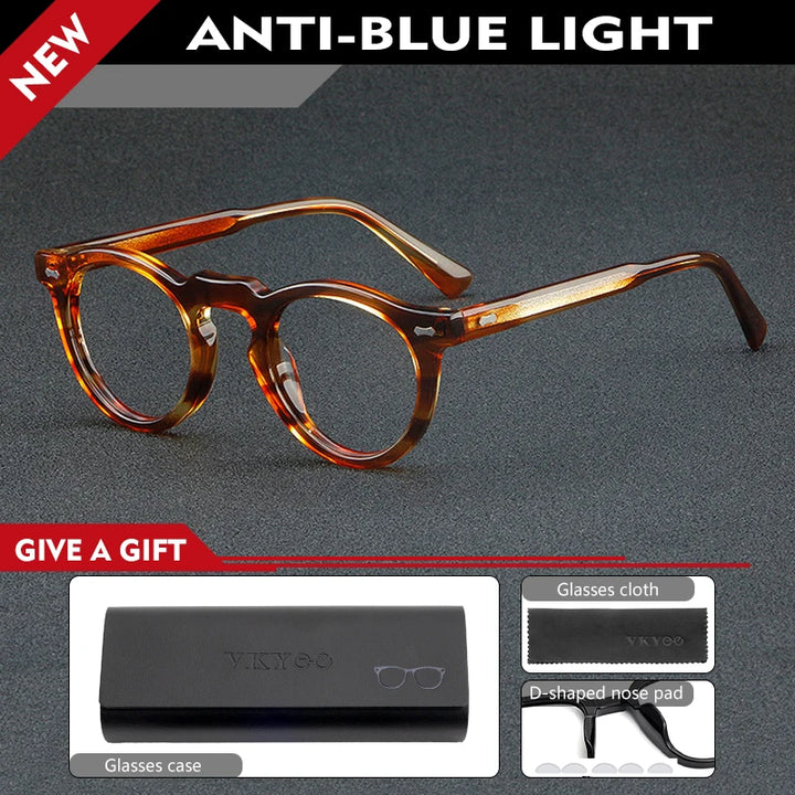 Vicky Unisex Full Rim Round Acetate Reading Glasses 633128
