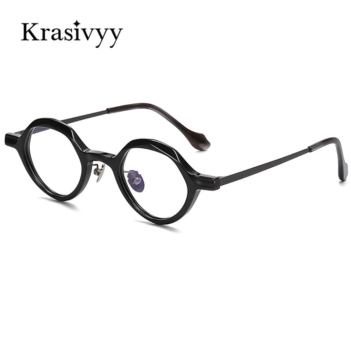 Krasivyy Unisex Full Rim Oval Titanium Acetate Eyeglasses 96071 Full Rim Krasivyy