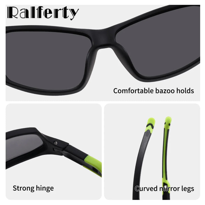 Ralferty Unisex Youth's Full Rim Rectangle Acetate Polarized Sunglasses R704 Sunglasses Ralferty   