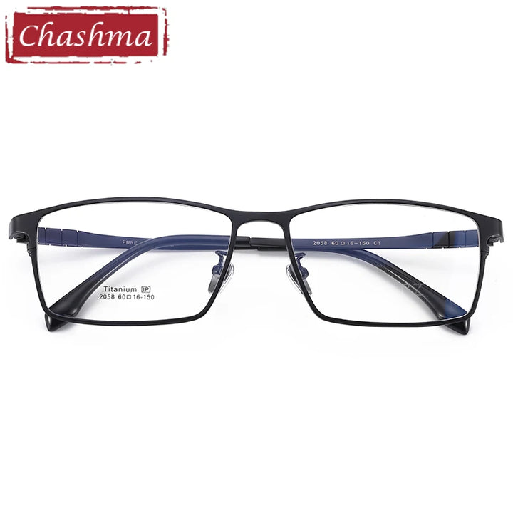 Chashma Men's Full Rim Big Polygon Square Titanium Eyeglasses 20584