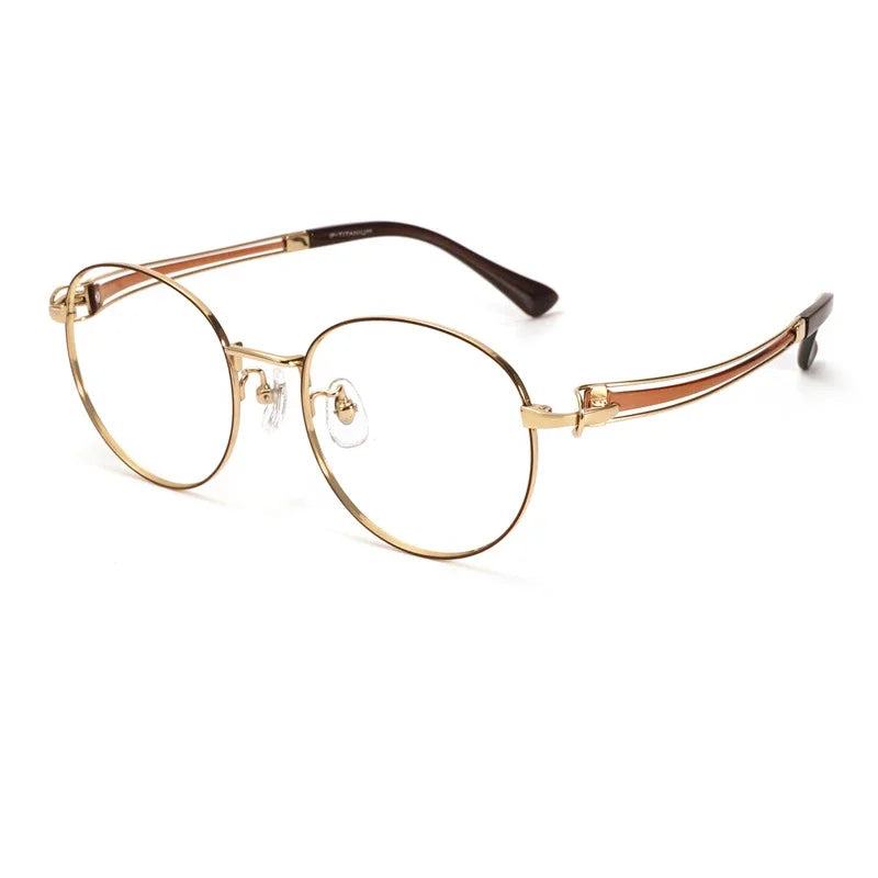 Aror Unisex Full Rim Round Titanium Eyeglasses 95235