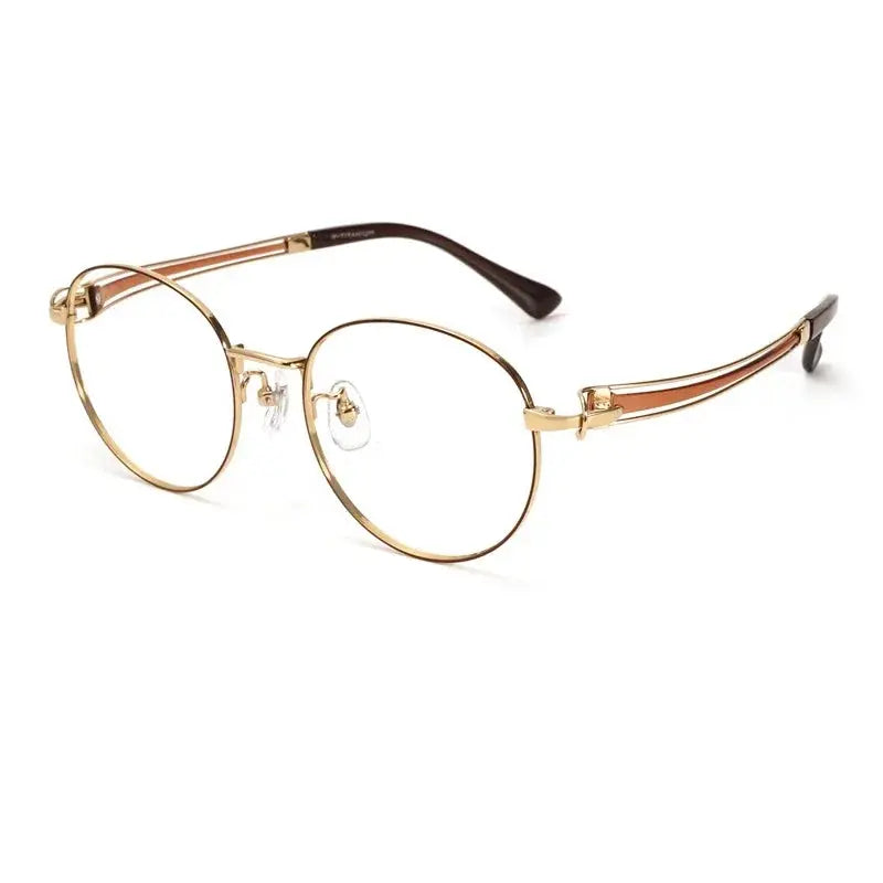Aror Unisex Full Rim Round Titanium Eyeglasses 95235.