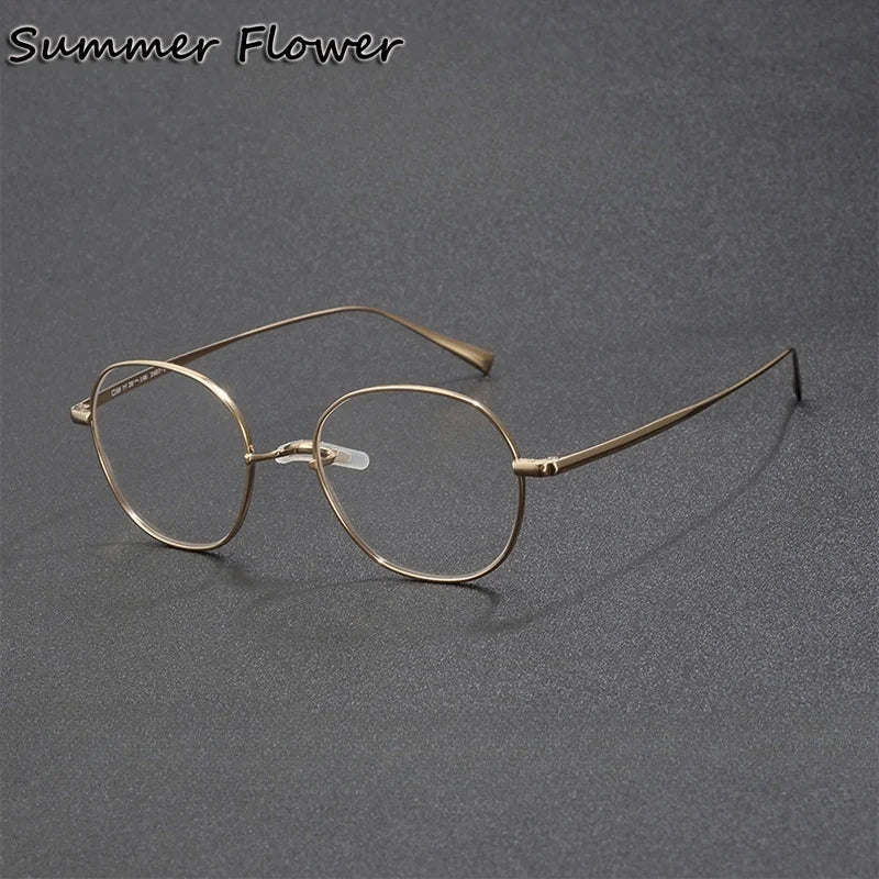 Summer Flower Unisex Full Rim Oval Square Titanium Eyeglasses 612407