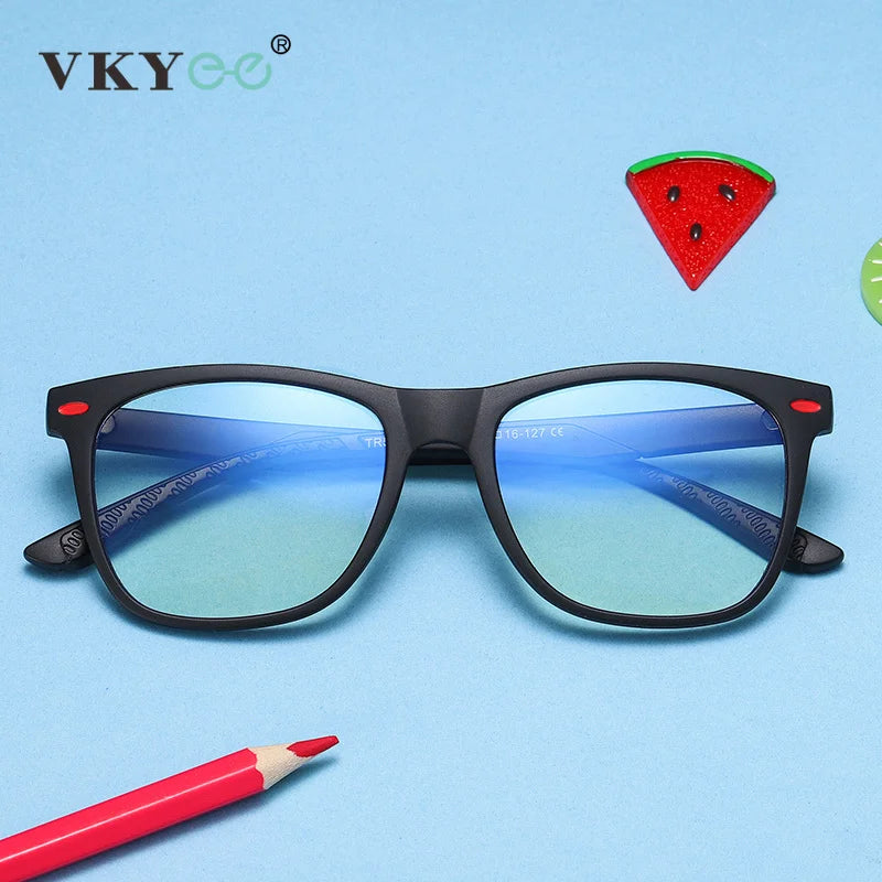 Vicky Youth Unisex Full Rim Square Tr 90 Titanium Eyeglasses 5102 Full Rim Vicky   