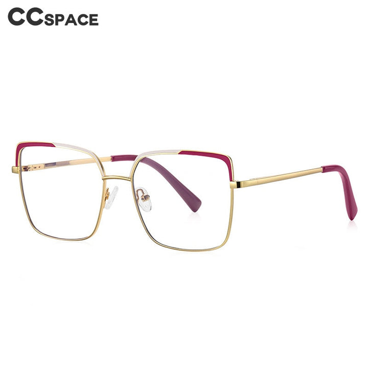 CCSpace Women's Full Rim Large Square Alloy Eyeglasses 56562 Full Rim CCspace   