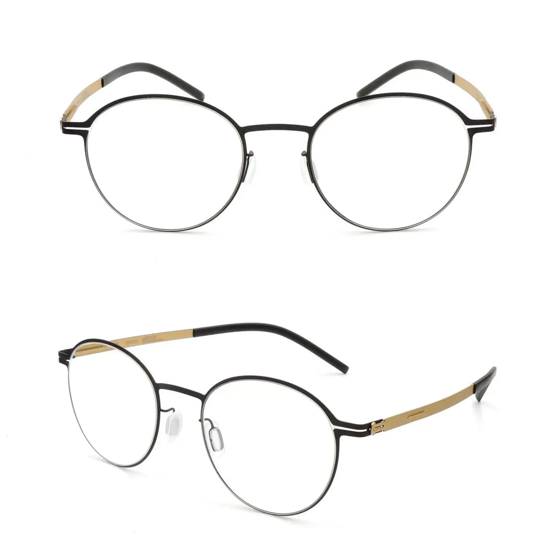 Bobbie 494420 Unisex Screwless  Full Rim Oval Round Steel Frames FuzWeb