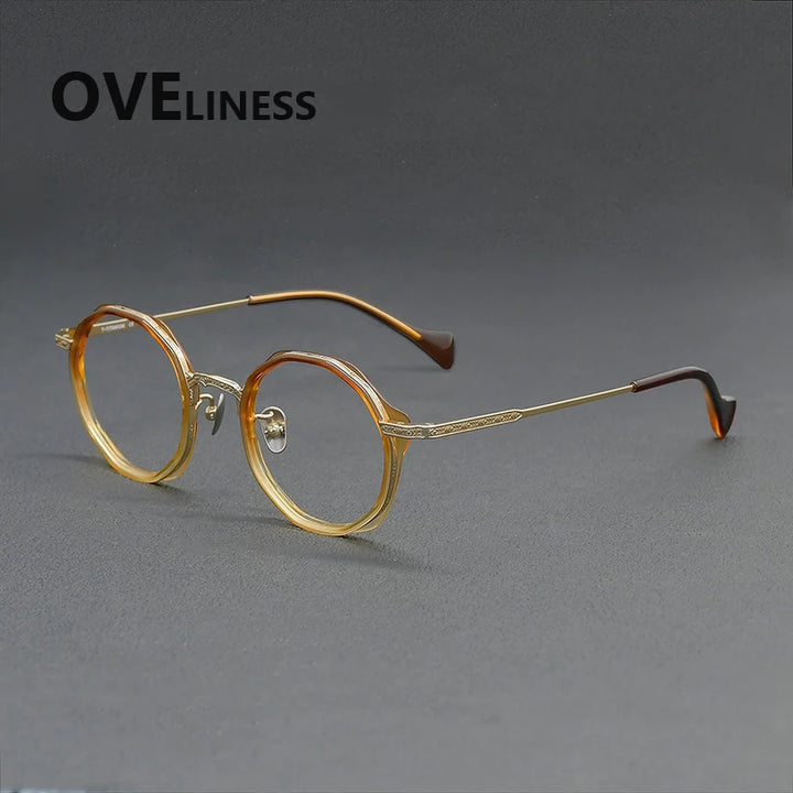 Oveliness Women's Full Rim Round Titanium Acetate Eyeglasses 926007