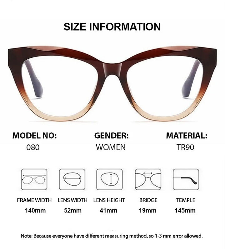 Chashma Ochki Women's Full Rim Square Cat Eye Tr 90 Alloy Eyeglasses 881080