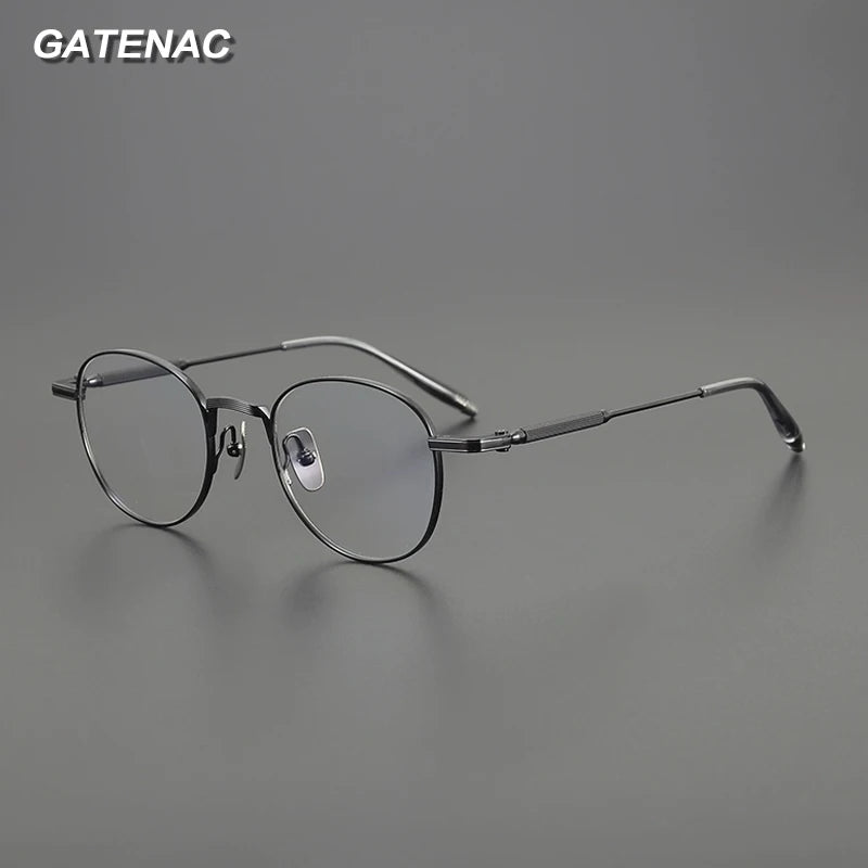 Gatenac Unisex Full Rim Round Square Titanium Eyeglasses G8829