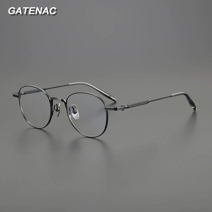 Gatenac Unisex Full Rim Round Square Titanium Eyeglasses G8829