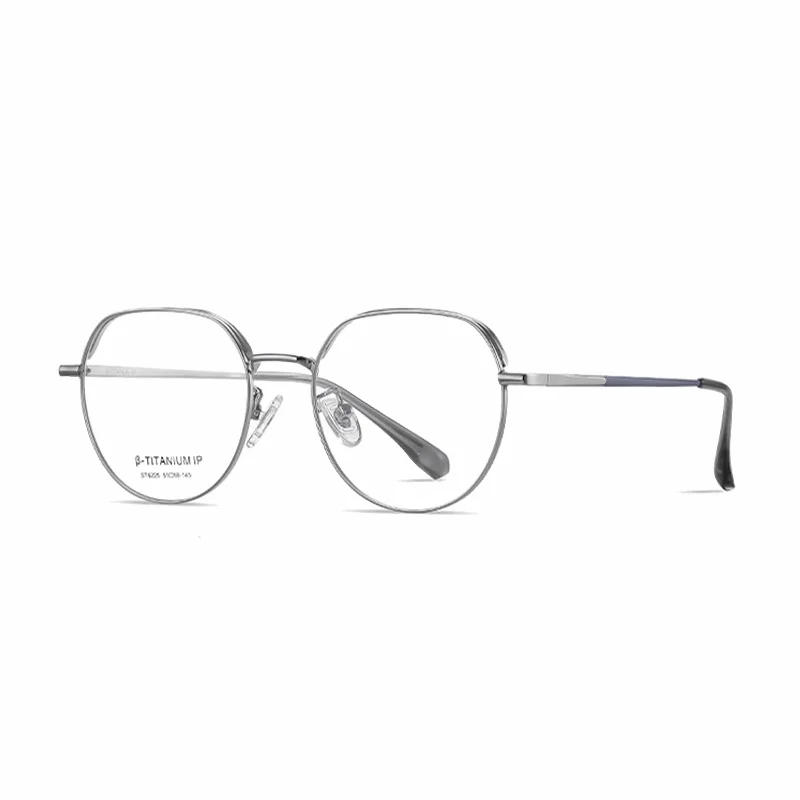 Ralferty Women's Full Rim Flat Top Oval Titanium Eyeglasses 96225 Full Rim Ralferty C1 Silver CHINA