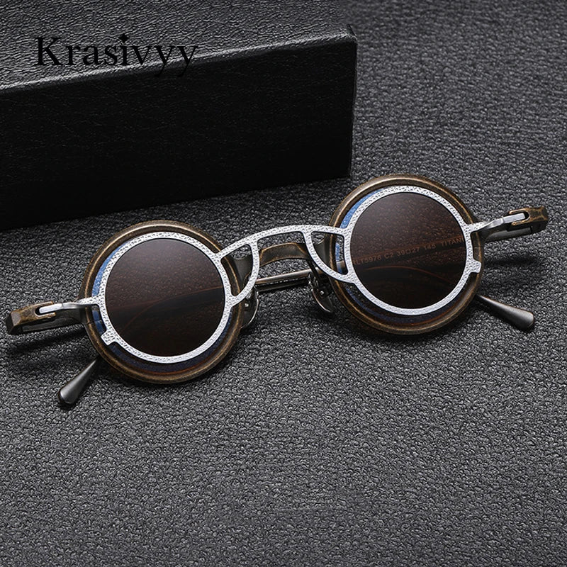 Krasivyy Unisex Round Titanium Prescription Eyeglasses with Clip-On ARLT5976 - view 5