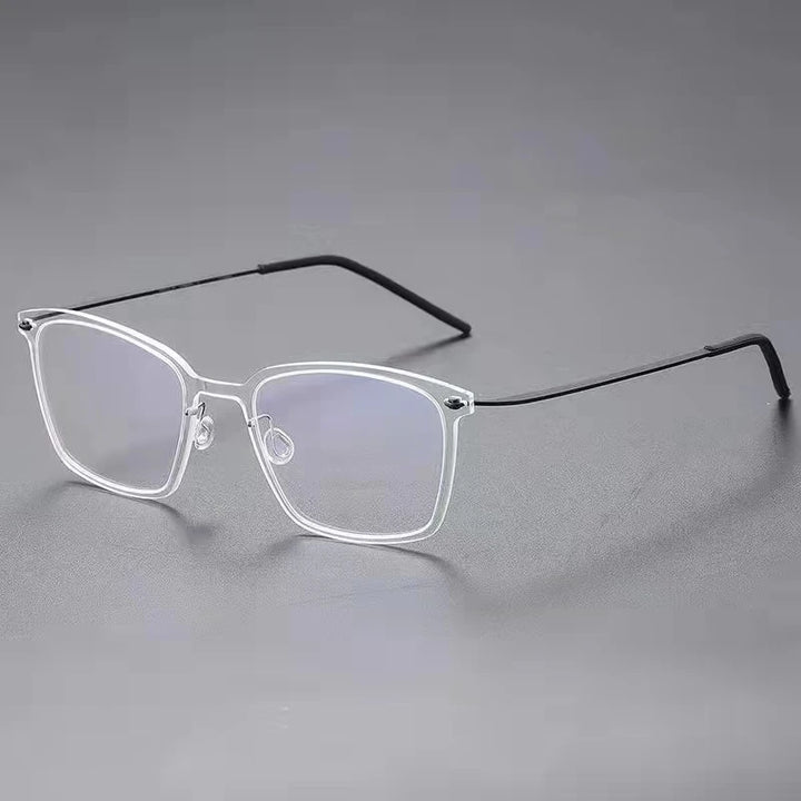 Aimee Women's Full Rim Square Acetate Titanium Eyeglasses 16536