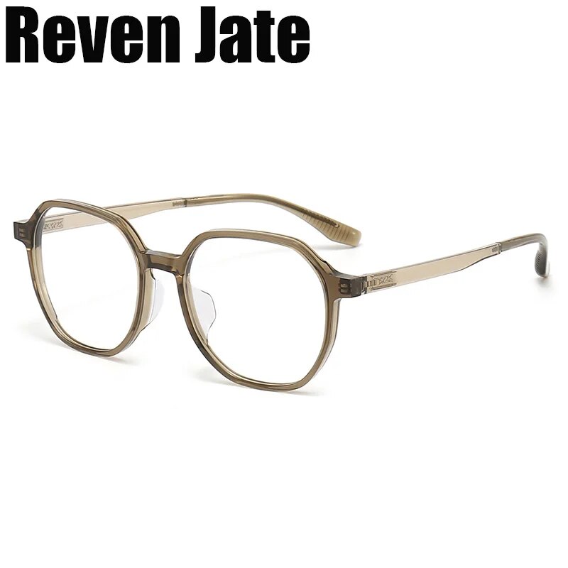 Reven Jate Unisex Full RIm Flat Top Round Acetate Eyeglasses 1134 Full Rim Reven Jate   