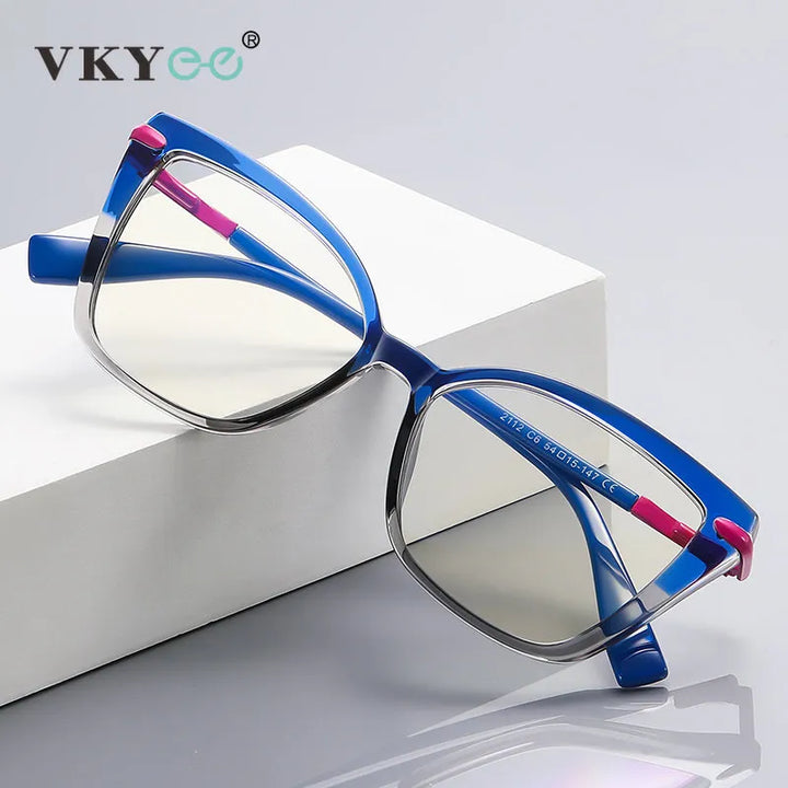 Vicky Women's Full Rim Square Tr 90 Stainless Steel Reading Glasses 2112 Reading Glasses Vicky   