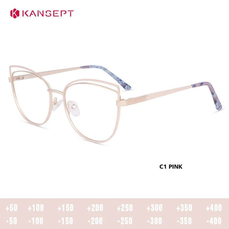 Kansept Women's Full Rim Oval Cat Eye Tr 90 Alloy Reading Glasses 51809