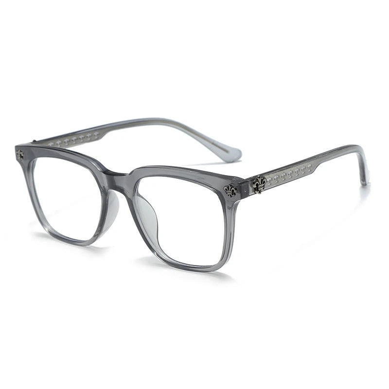 Yimaruili Unisex Full Rim Square Tr 90 Eyeglasses Y72318 Full Rim Yimaruili Eyeglasses Transparent Gray  