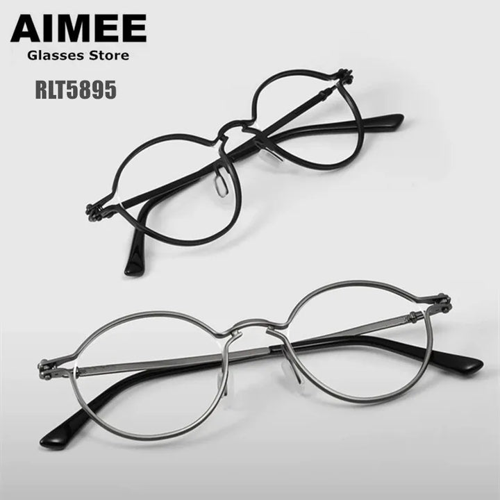 Aimee Unisex Full Rim Oval Round Titanium Eyeglasses 58951