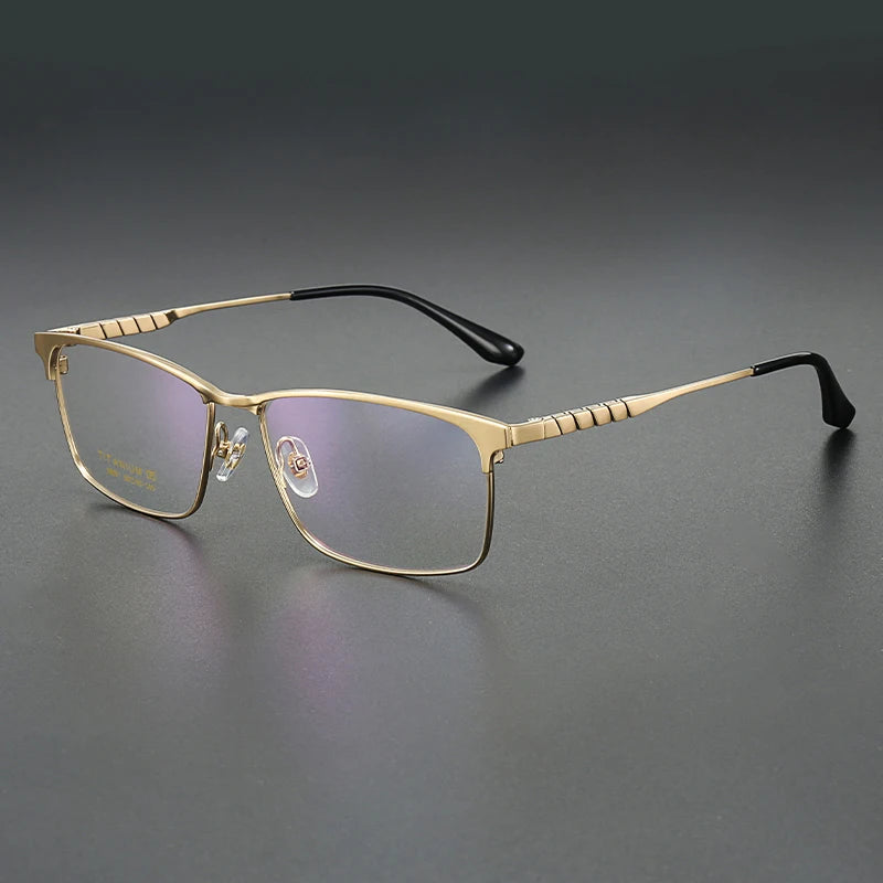 Muzz Men's Full Rim Brow Line Square Titanium Eyeglasses 82909