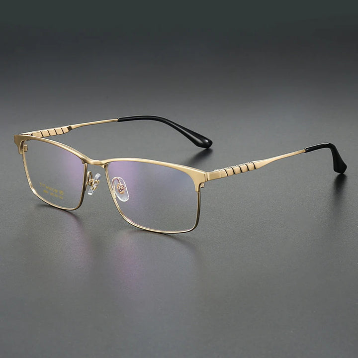 Muzz Men's Full Rim Brow Line Square Titanium Eyeglasses 82909