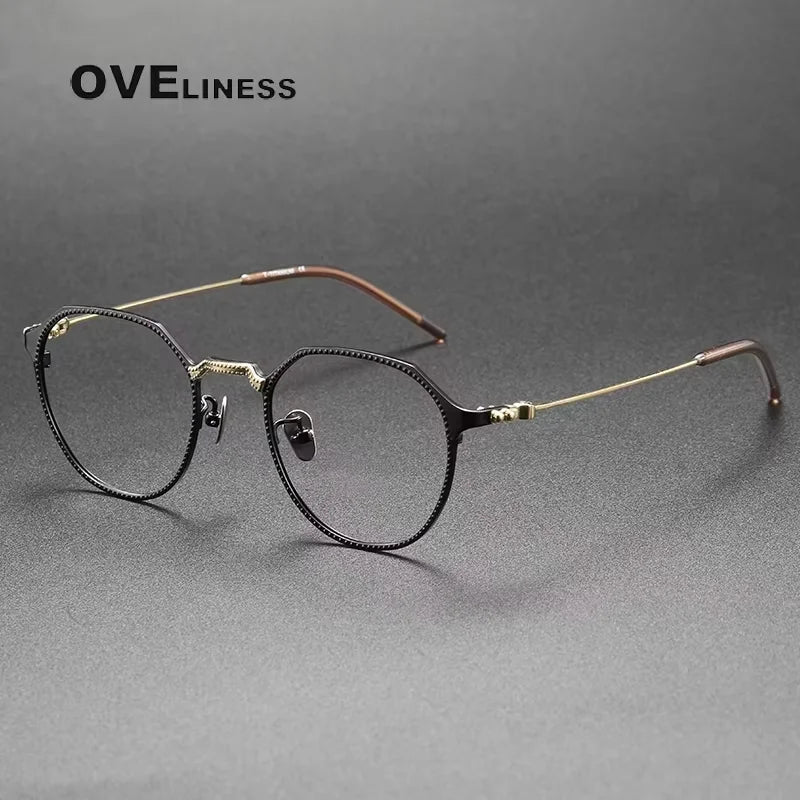 Oveliness Unisex Full Rim Flat Top Square Titanium Eyeglasses 14121