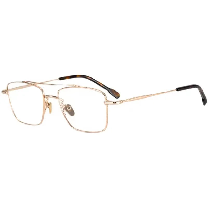 Aimee Unisex Full Rim Square Double Bridge Titanium Eyeglasses 9102