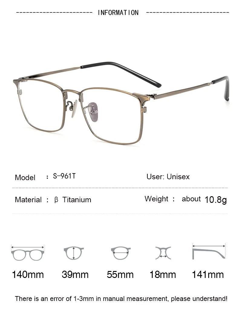 Aimee Unisex Full Rim Square Titanium Eyeglasses 96120 Full Rim Aimee   