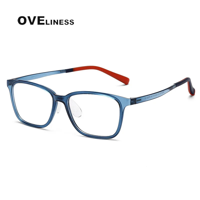 Oveliness Unisex Youth's Full Rim Square Tr 90 Titanium Eyeglasses O5730 Full Rim Oveliness   