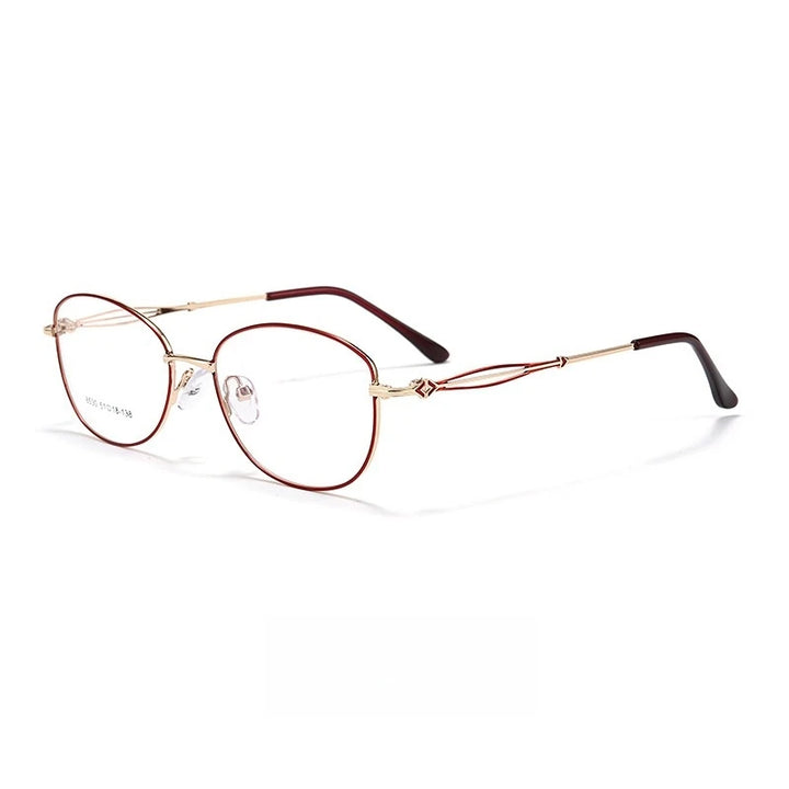 Yimaruili Women's Full Rim Oval Cat Eye Alloy Eyeglasses 85301
