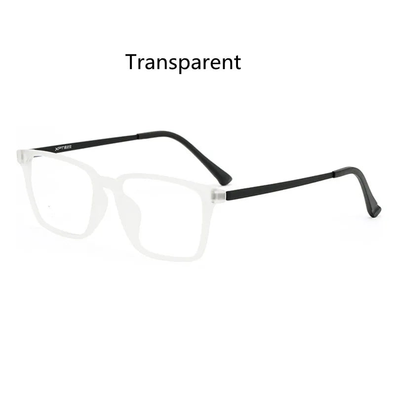 Kocolior Unisex Full Rim Square Tr 90 Titanium Hyperopic Reading Glasses 98221 Reading Glasses Kocolior Transparent China 0