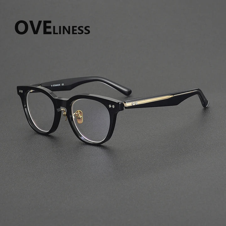Oveliness Unisex Full Rim Round Square Acetate Eyeglasses 36902
