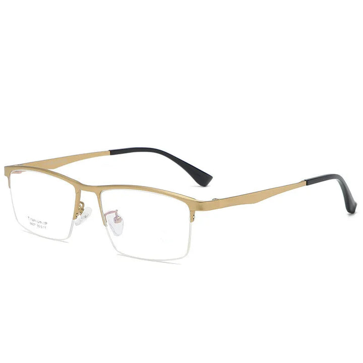 Aimee Men's Semi Rim Big Square Titanium Eyeglasses 6607 Semi Rim Aimee   