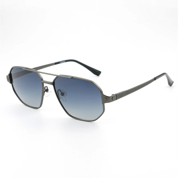 Black Mask Men Full Rim Geometric Titanium Polarized Sunglasses BM-1105S