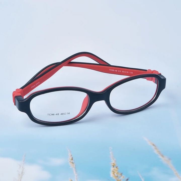 Secg Unisex Children's Full Rim Oval Silicone Titanium Eyeglasses 219648