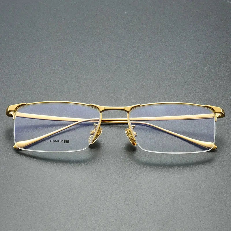 Aror Unisex Semi Rim Square Brow Line Titanium Eyeglasses 698803.