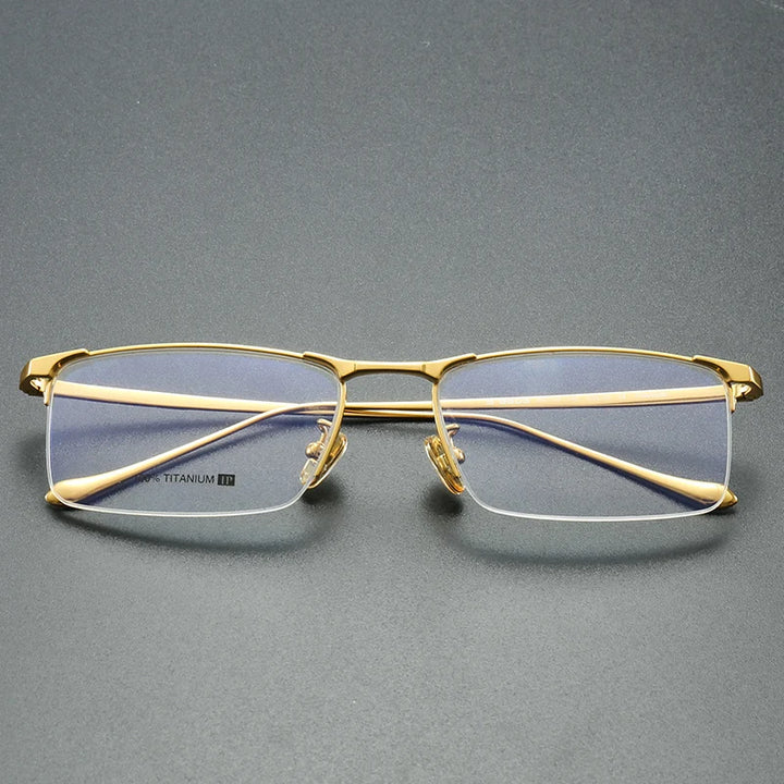 Aror Unisex Semi Rim Square Titanium Eyeglasses 88034