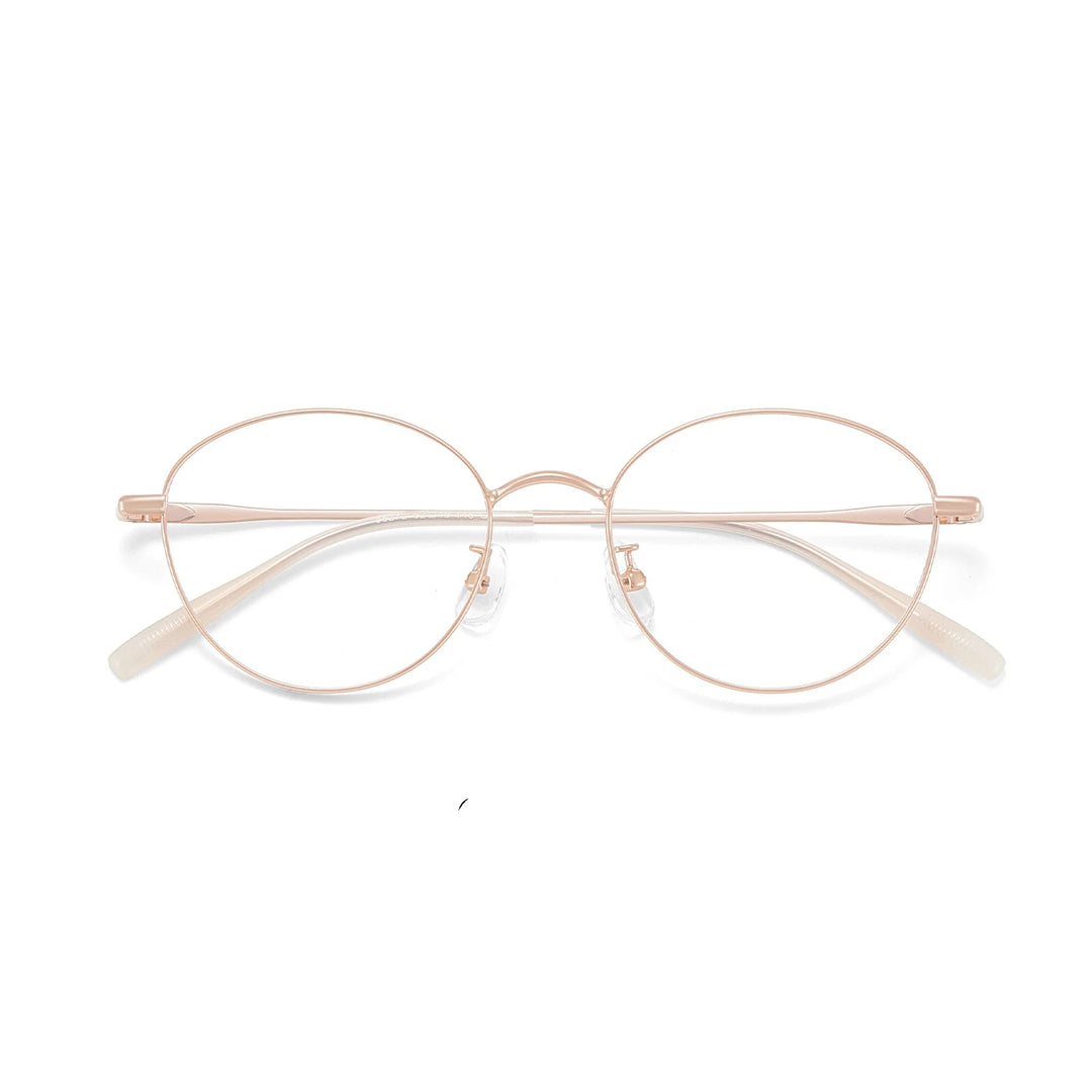 Yimaruili Unisex Full Rim Round Pure Titanium Eyeglasses 58272 — view 8 | Yimaruili at FuzWeb