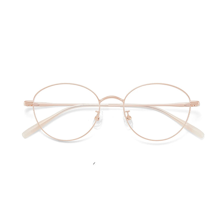 Yimaruili Unisex Full Rim Round Pure Titanium Eyeglasses 58272 — view 8 | Yimaruili at FuzWeb