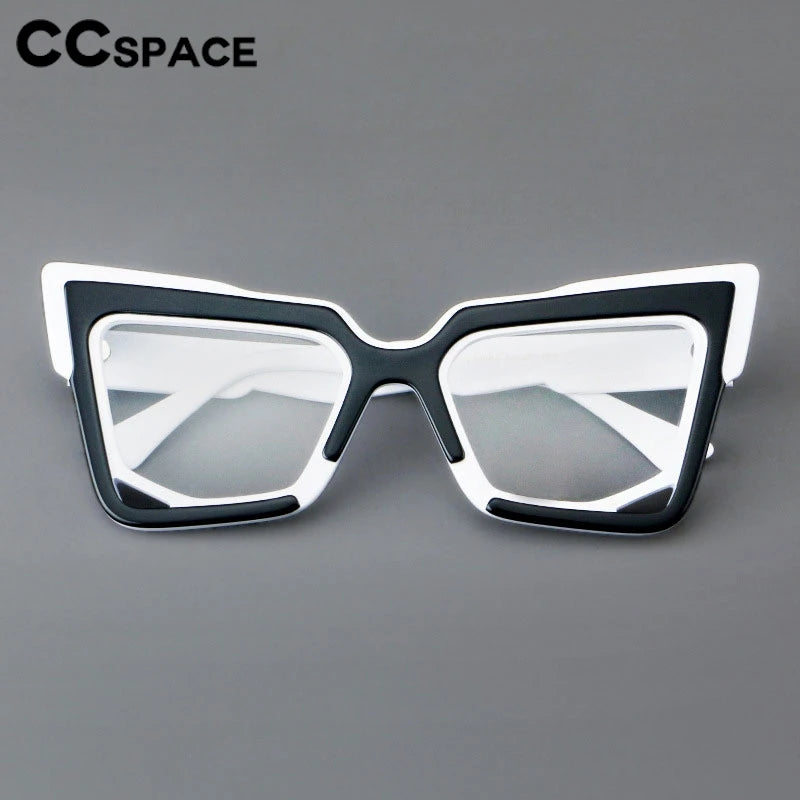 CCspace Unisex Full Rim Square Cat Eye Acetate Eyeglasses 301622 Full Rim CCspace   