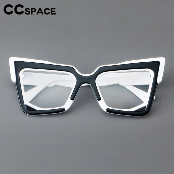 CCspace Unisex Full Rim Square Cat Eye Acetate Eyeglasses 301622 Full Rim CCspace   