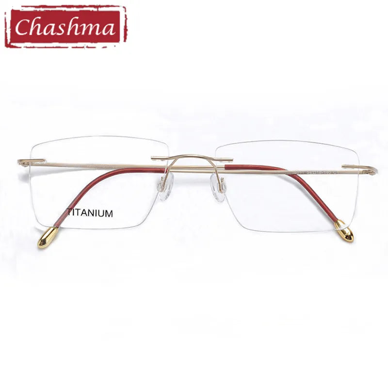 Chashma Ottica Men's Rimless Square Titanium 2G Eyeglasses 16011 Rimless Chashma Ottica   