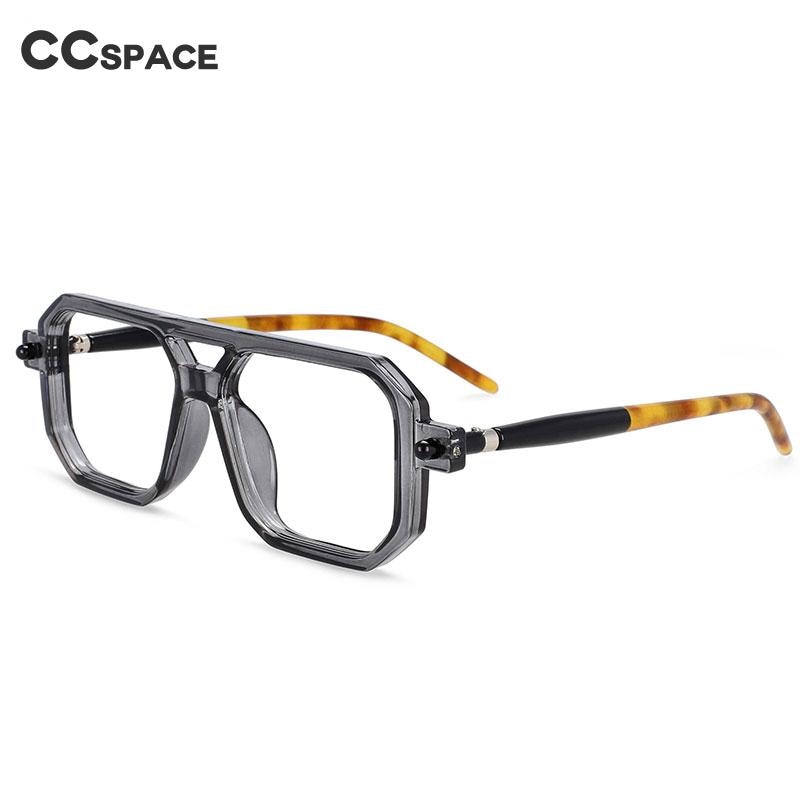 CCSpace Unisex Full Rim Square Double Bridge PC Plastic Reading Glasses R54381 Reading Glasses CCspace   