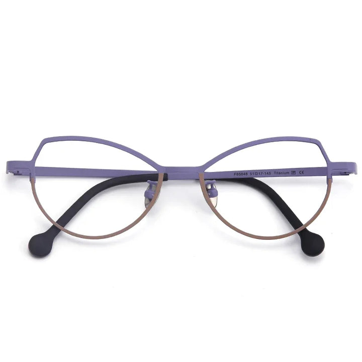 Aror Women's Full Rim Oval Cat Eye Titanium Eyeglasses 511745