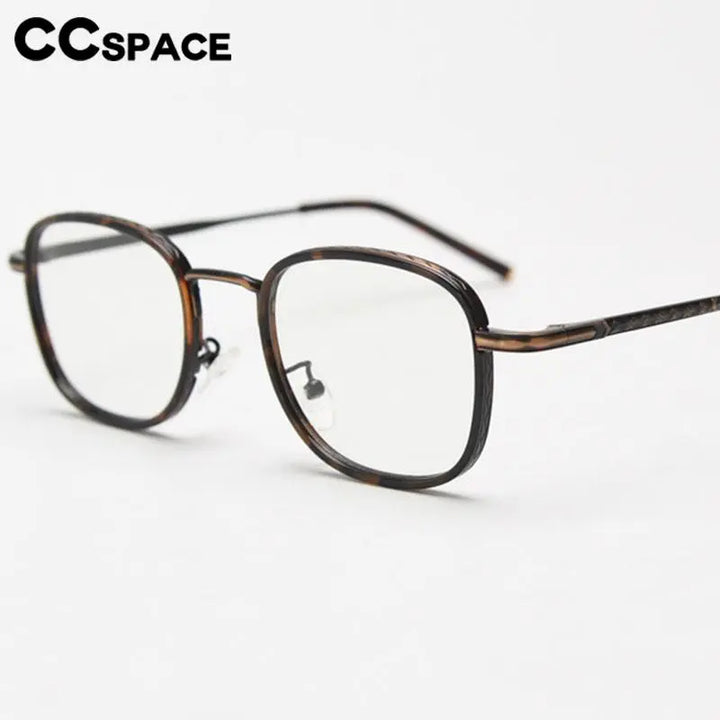 CCspace Unisex Full Rim Square Alloy Eyeglasses 56833 Full Rim CCspace   