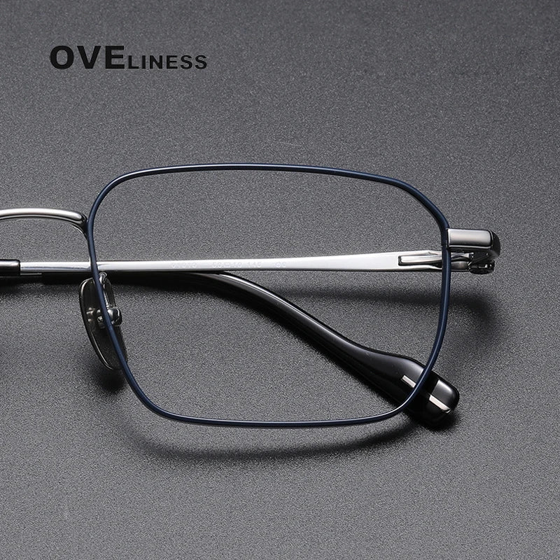 Oveliness Unisex Full Rim Polygon Square Titanium Eyeglasses  81013 Full Rim Oveliness   