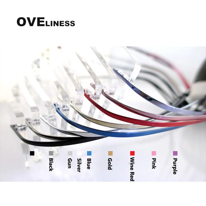 Oveliness Unisex Rimless Rectangle Titanium Eyeglasses 15002 Rimless Oveliness   