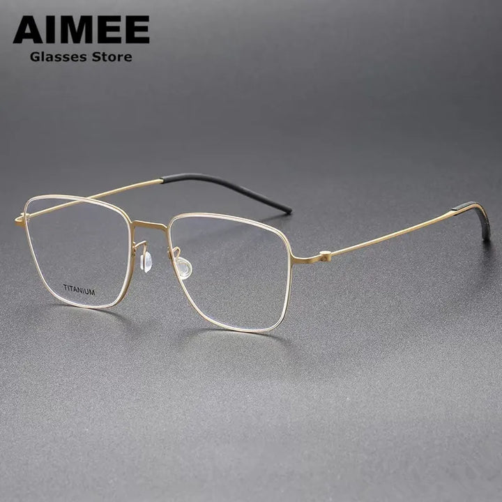 Aimee Unisex Full Rim Square Screwless Titanium Eyeglasses 45506