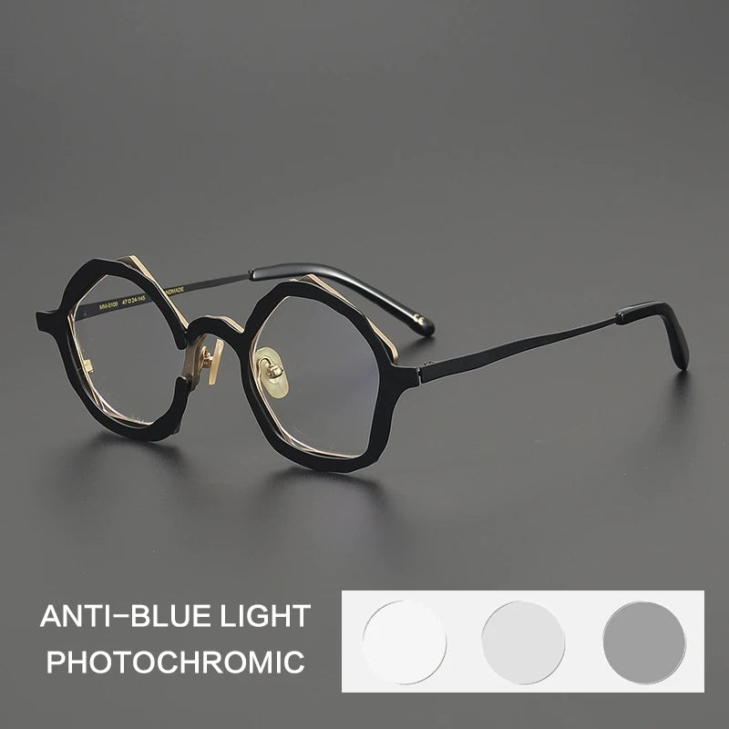 Gatenac Unisex Full Rim Oval Titanium Photochromic Reading Glasses 970100