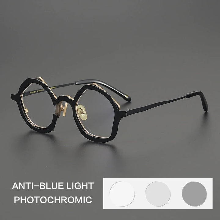 Gatenac Unisex Full Rim Oval Titanium Photochromic Reading Glasses 970100