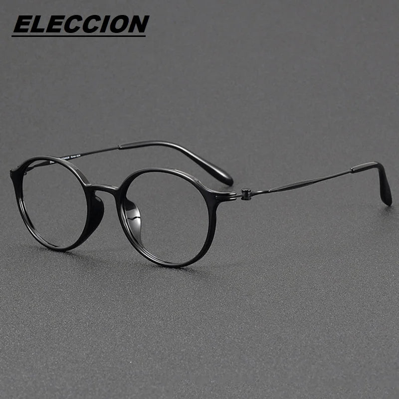 Eleccion Women's Full Rim Round Ultem Titanium Eyeglasses 8667